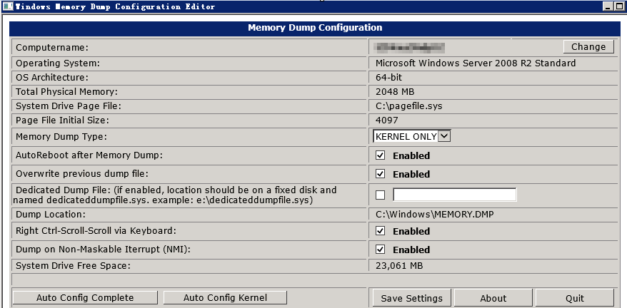 Windows开启内核转储（Core Dump）配置