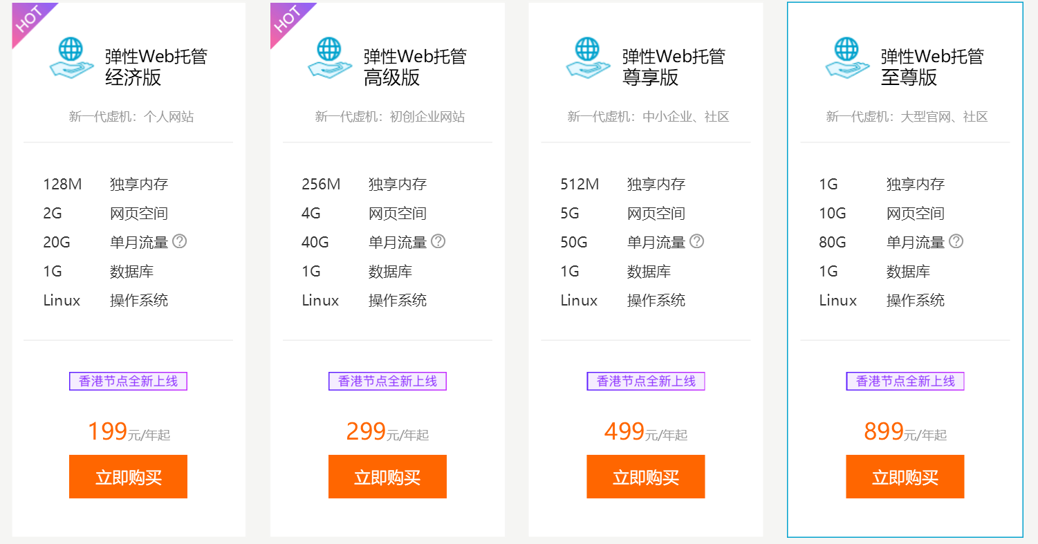 阿里云弹性web托管